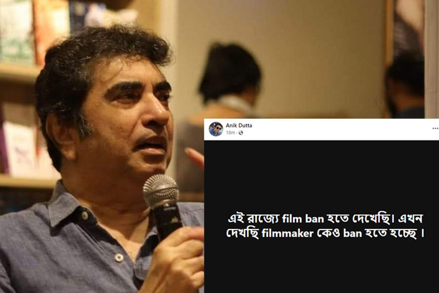 মঙ্গলবার বিকেলে সমাজমাধ্যমে সরব হন পরিচালক অনীক দত্ত। তিনি কালো প্রেক্ষপটে সাদা রঙে বড় করে লেখেন, “এই রাজ্যে চলচ্চিত্র নিষিদ্ধ হতে দেখেছি। এখন দেখছি, চলচ্চিত্র নির্মাতাকেও নিষিদ্ধ হতে হচ্ছে।” প্রসঙ্গত, ২০১৯ সালে মুক্তি পায় অনীকের ছবি ‘ভবিষ্যতের ভূত’। কিন্তু, প্রেক্ষাগৃহে মুক্তি পাওয়ার পরের দিনই সেই ছবি সরিয়ে নিতে বাধ্য করা হয়।