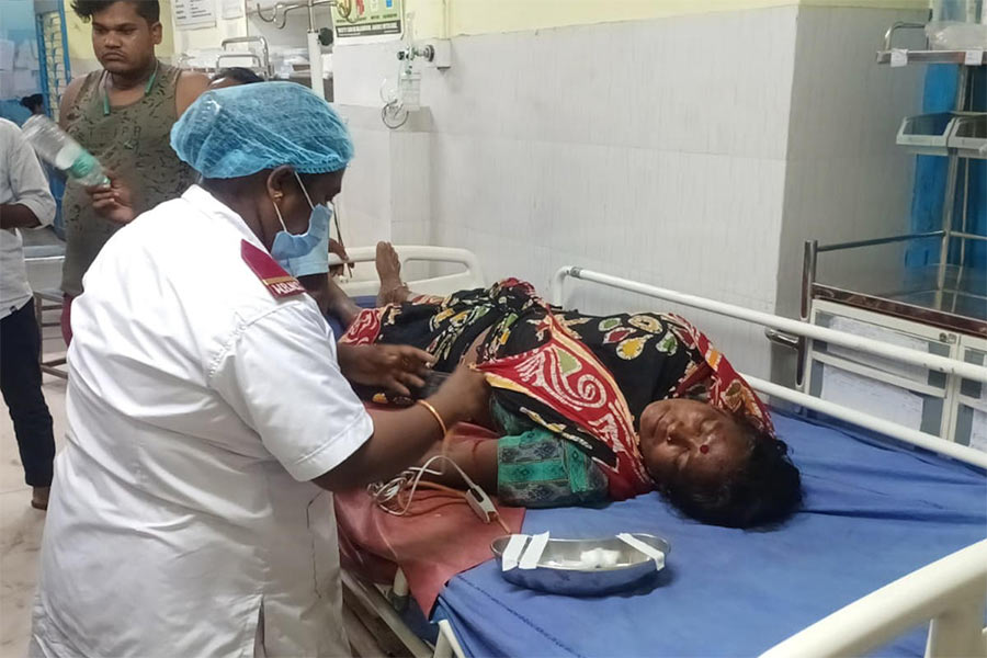 A youth has been accused of beating up an old woman for protesting in Shyampur