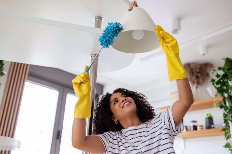 Here are some tips for cleaning different types of room lights