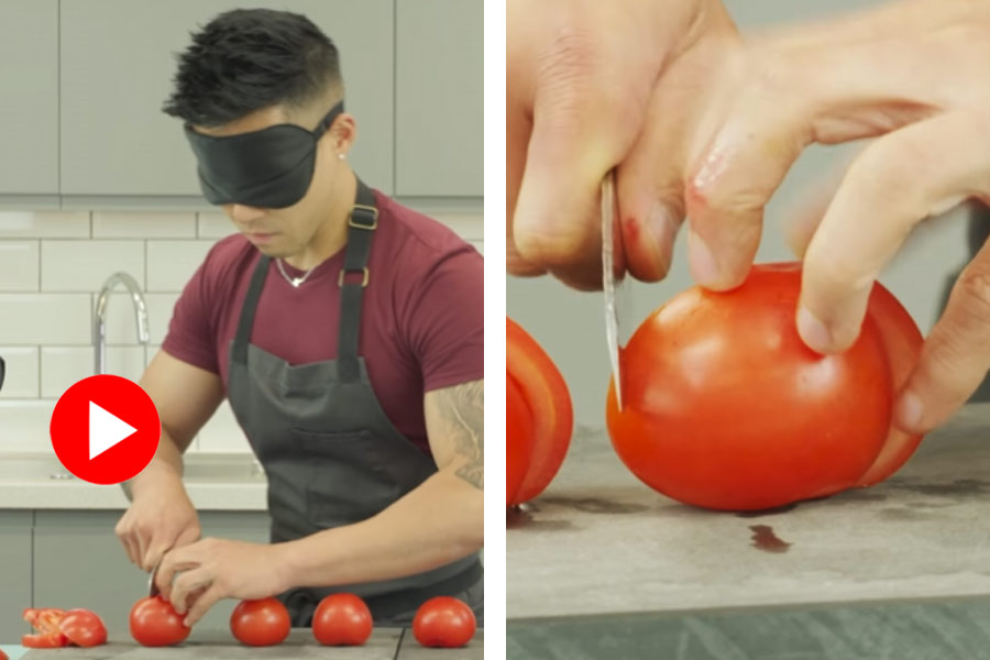 ‘Six pack chef’ cuts nine tomatoes within one minute, makes world record