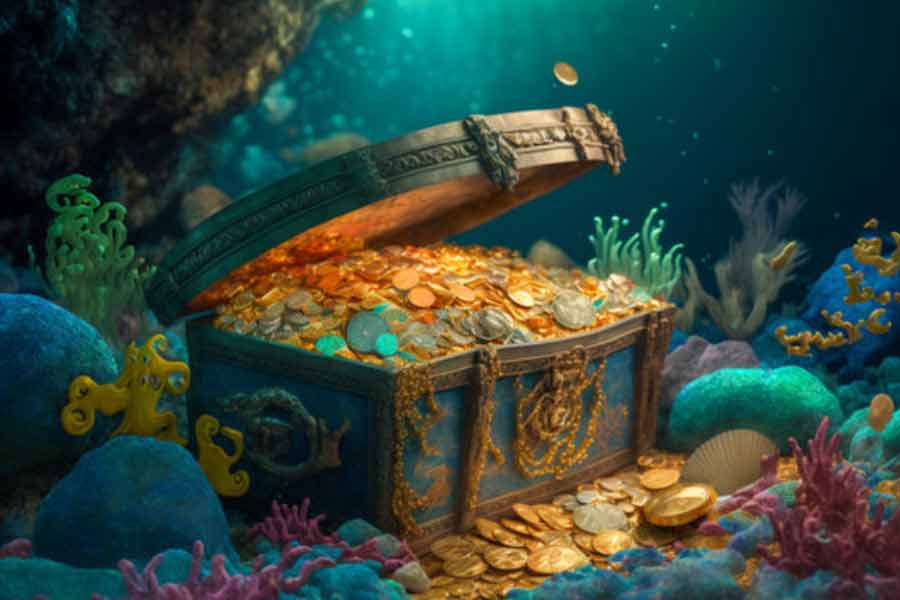 সমুদ্রতলে গুপ্তধন! তা-ও আবার যেমন তেমন গুপ্তধন নয়। এক জাহাজ সোনা-রূপো-দামি অলঙ্কার এবং দুর্মূল্য সব রত্ন! যার সন্ধানে নবাব-বাদশার চোখেও ধাঁধা লেগে যাবে!