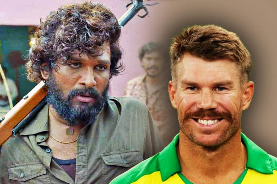 Image of Allu Arujn and David Warner