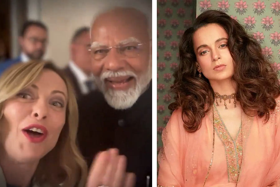 Image of Narendra Modi, Giorgia Meloni and Kangana Ranaut