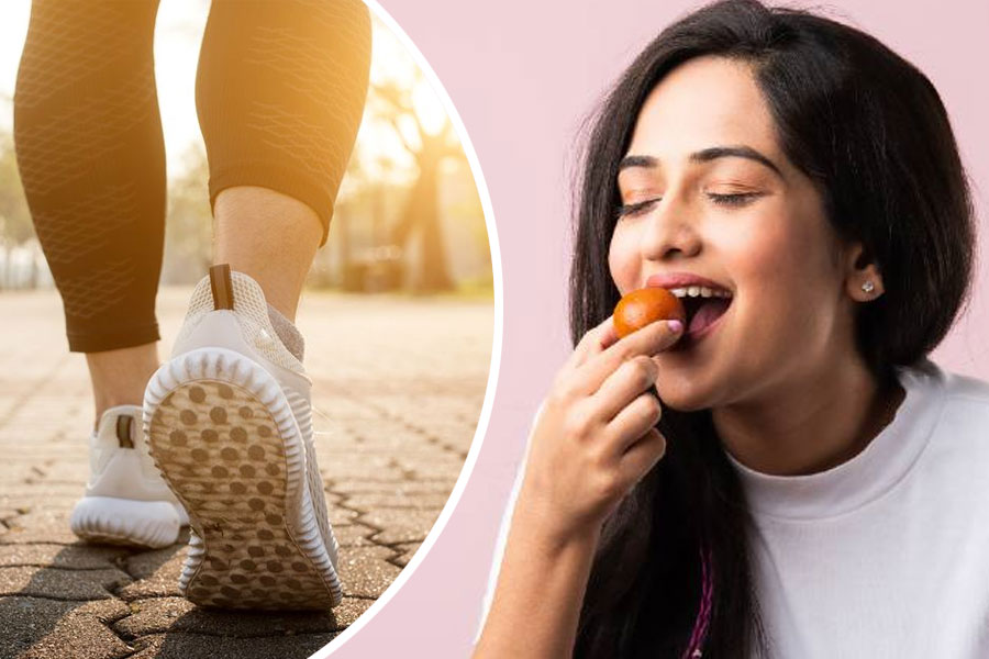 How far you need to walk to burn off calories from 2 gulab jamun