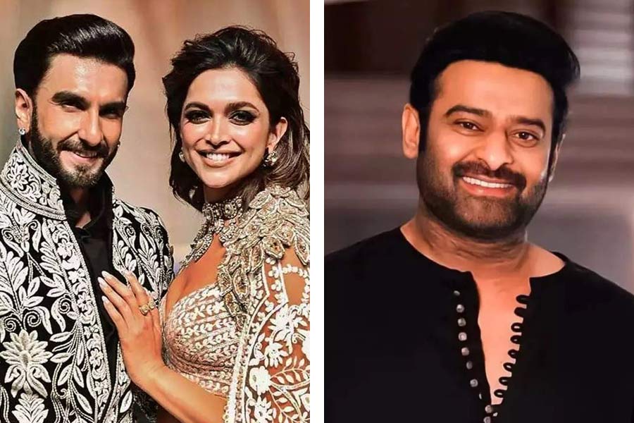 Deepika Padukone jokingly points at her growing baby bump and says its because of prabhas