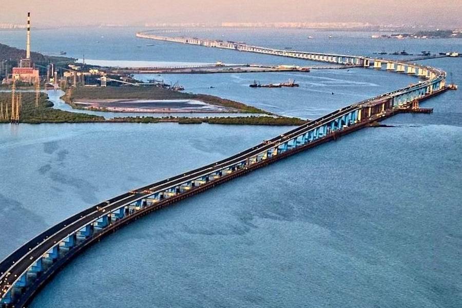 অটল সেতু। ভারতের দীর্ঘতম সমুদ্রসেতু।