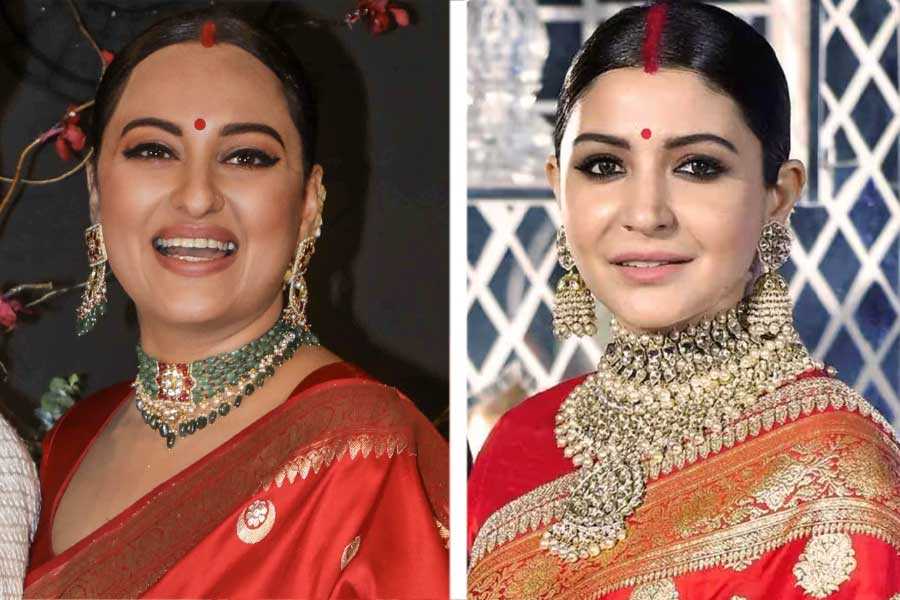 সোনাক্ষীর সাজে অনুষ্কার ছোঁয়া।