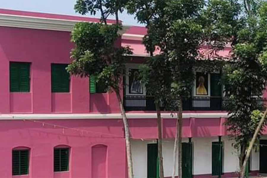 Historical Heritage, Red building of Mahisadal Raj High School, established in the year 1874 is being renovated