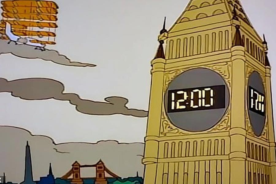 ‘সিম্পসন’-এর একটি পর্বে লন্ডনের ‘ব্রিজ টাওয়ার’-এর মতো দেখতে একটি ভবন দেখানো হয়েছিল। যে জায়গায় ওই ভবন দেখানো হয়েছিল, ২০০৯ সালে সেখানেই লন্ডনের ‘ব্রিজ টাওয়ার’ বা ‘দ্য শ্রাড’ তৈরি শুরু হয়।