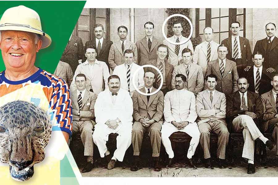 স্মৃতি: লেপার্ডের চামড়া সহ অ্যান্ড্রু মিচেল, ভারত সফরে প্রথম ইংল্যান্ড ক্রিকেট দল।