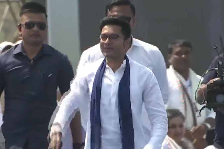 ব্রিগেডে পৌঁছলেন অভিষেক। রবিবার।