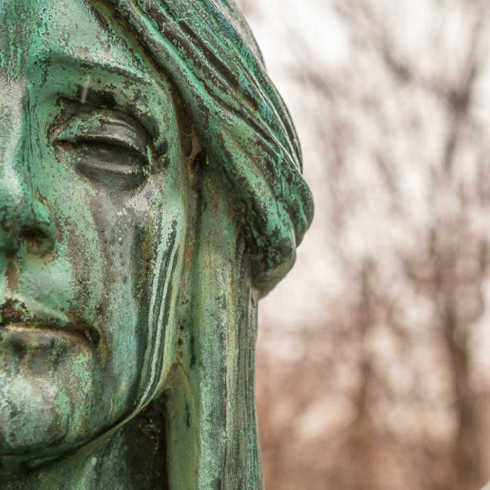 ‘The Angel Of Death Victorius’, the weeping angel of Lake view cemetery, known as the Haserot angel