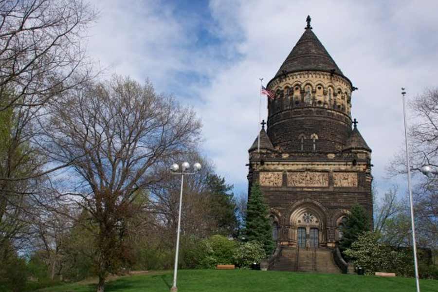 ‘The Angel Of Death Victorius’, the weeping angel of Lake view cemetery, known as the Haserot angel