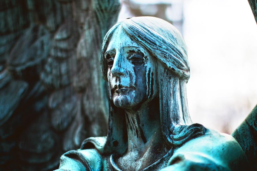 ‘The Angel Of Death Victorius’, the weeping angel of Lake view cemetery, known as the Haserot angel