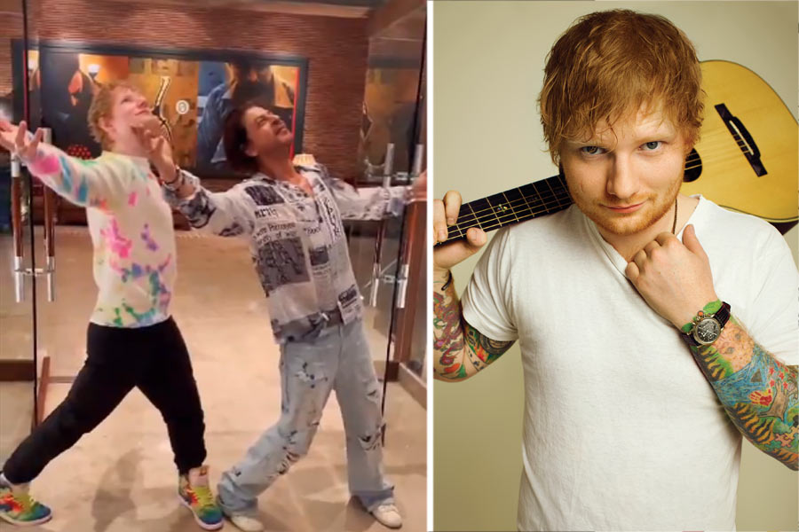 Shah Rukh khan teaches singer Ed Sheeran his iconic pose video went viral