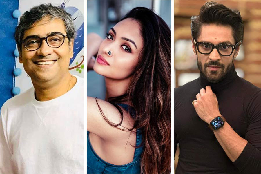 (বাঁদিক থেকে) কৌশিক সেন, শ্রুতি দাস, গৌরব চট্টোপাধ্যায়।
