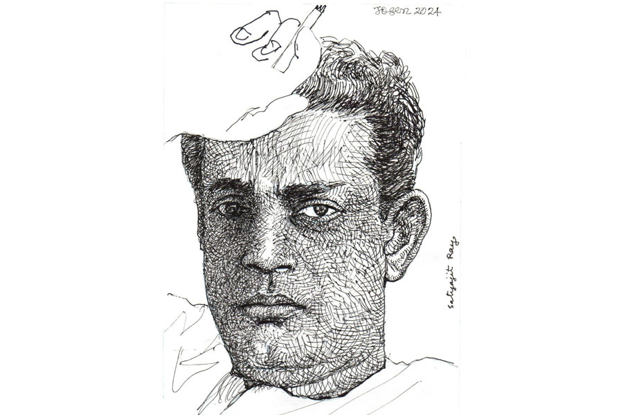 দেবভাষায় আয়োজিত শিল্পী যোগেন চৌধুরীর শিল্পকর্ম।