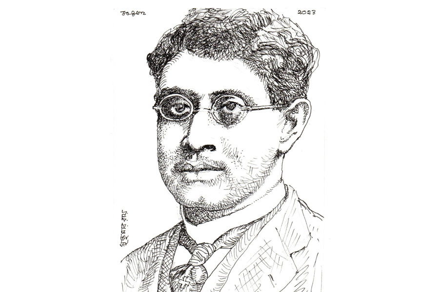 দেবভাষায় আয়োজিত শিল্পী যোগেন চৌধুরীর শিল্পকর্ম।