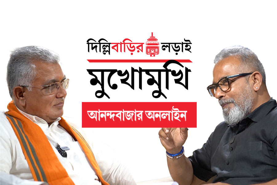 Exclusive Interview of BJP leader Dilip Ghosh with Anandabazar Online Editor Anindya Jana dgtlx
