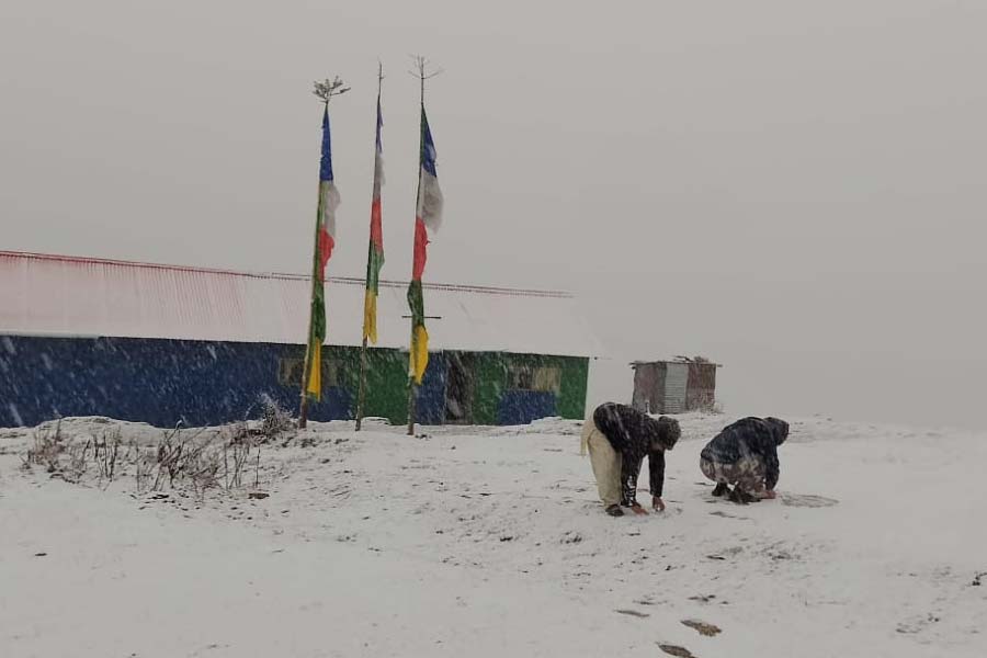 তুষারপাতের মধ্যেই অনেকে বেরিয়ে পড়েছেন হোটেল থেকে। কেউ নিজস্বী তুলছেন বরফকে সাক্ষী রেখে, আবার কেউ বরফের বল বানিয়ে প্রিয়জনদের দিকে ছুড়তে ব্যস্ত। সব মিলিয়ে বসন্তের বাংলায় বরফের দেখা পেয়ে মহাখুশি পর্যটকেরা।