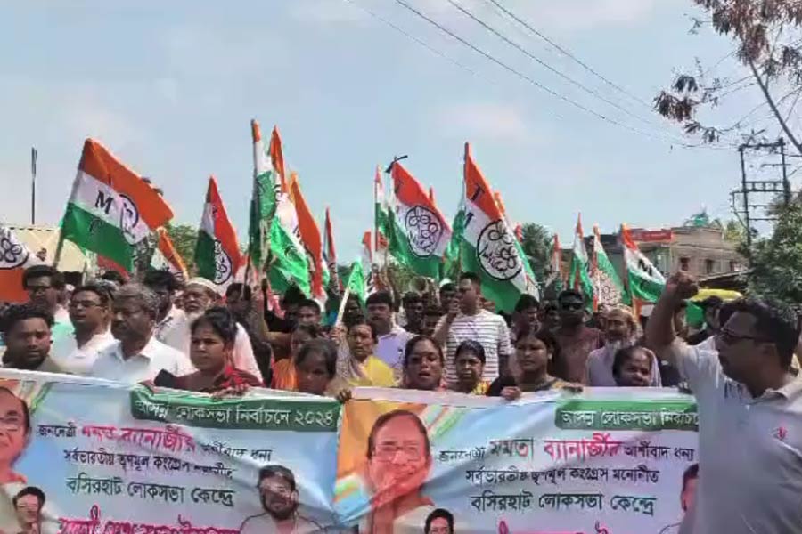শাহজাহানের গ্রামে মিছিল করল তৃণমূল।
