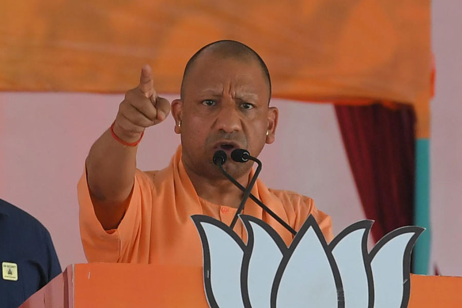 Yogi Adityanath talks about sand theft during his election campaign in West Bengal