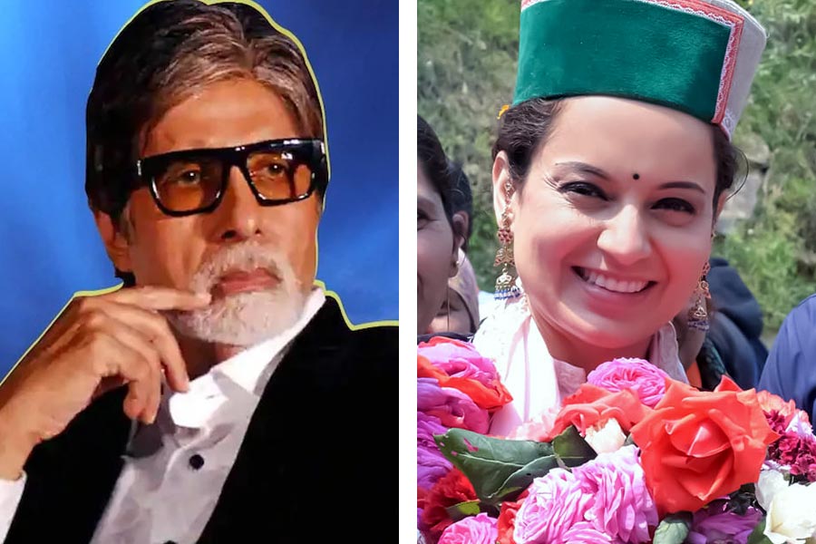 Bollywood actress and BJP candidate Kangana Ranaut compares herself with Amitabh Bachchan and gets trolled