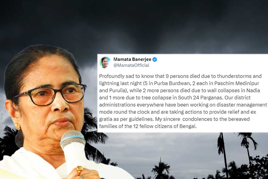 West Bengal Chief Minister Mamata Banerjee condoled the families of 12 people who lost their lives in the storm