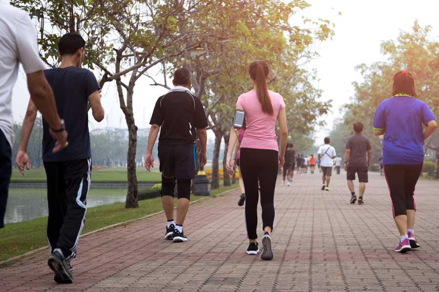 How many calories are burned in walking just 1 kilometer