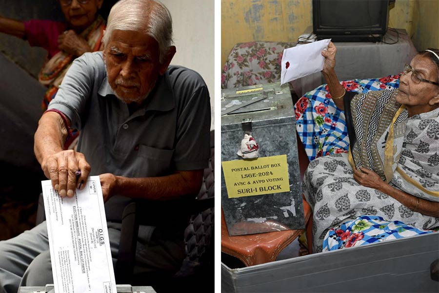 Senior citizens were relieved after they had cast their votes from their houses
