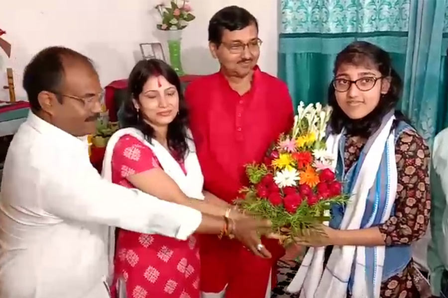 Pratichi from Coochbehar is the first rank holder amongst the girls in higher secondary examination dgtld