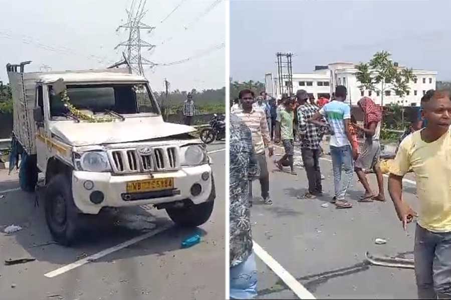 শিলিগুড়ির কাছে জাতীয় সড়কের উপর দুর্ঘটনা।