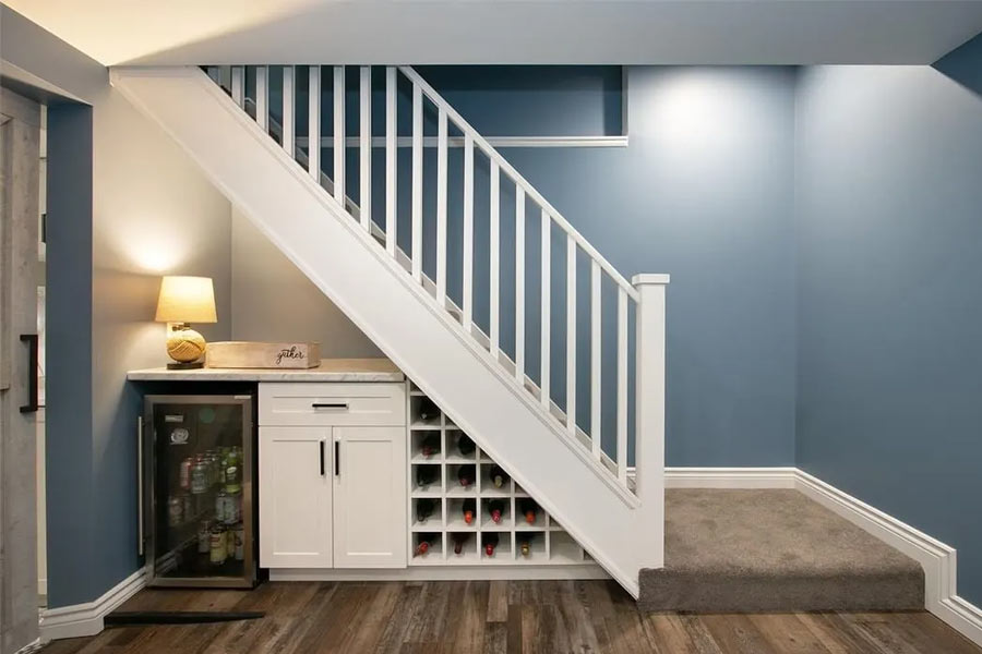 According to Vastu placing several items under the stairs of the house is inauspicious