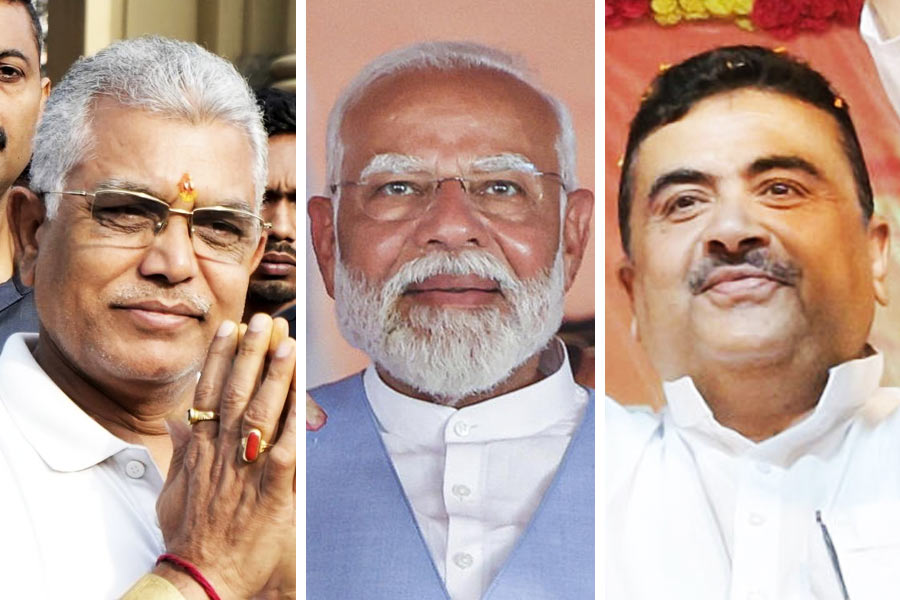 Prime Minister Narendra Modi praises BJP leader Dilip Ghosh and Suvendu Adhikari