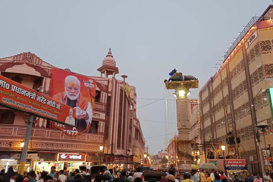 Hoardings of Prime Minister Narendra Modi has covered every street of Varanasi