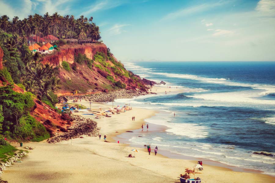 কেরলের ভারকালা সমুদ্রসৈকত।