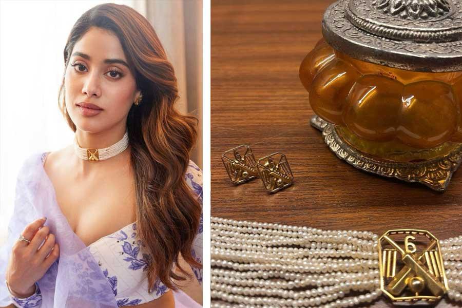Janhvi Kapoor styles cricket inspired accessories for Mr & Mrs Mahi Promotions