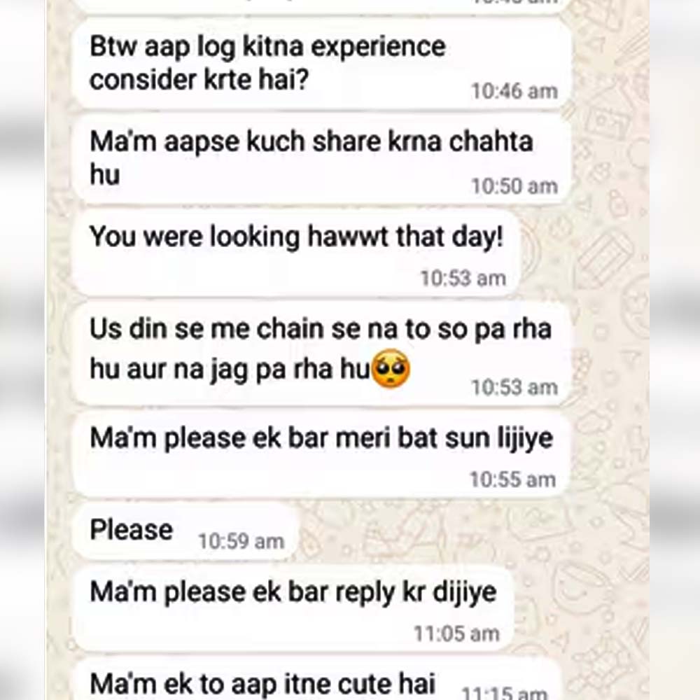An HR professional received shocking and inappropriate messages from candidate