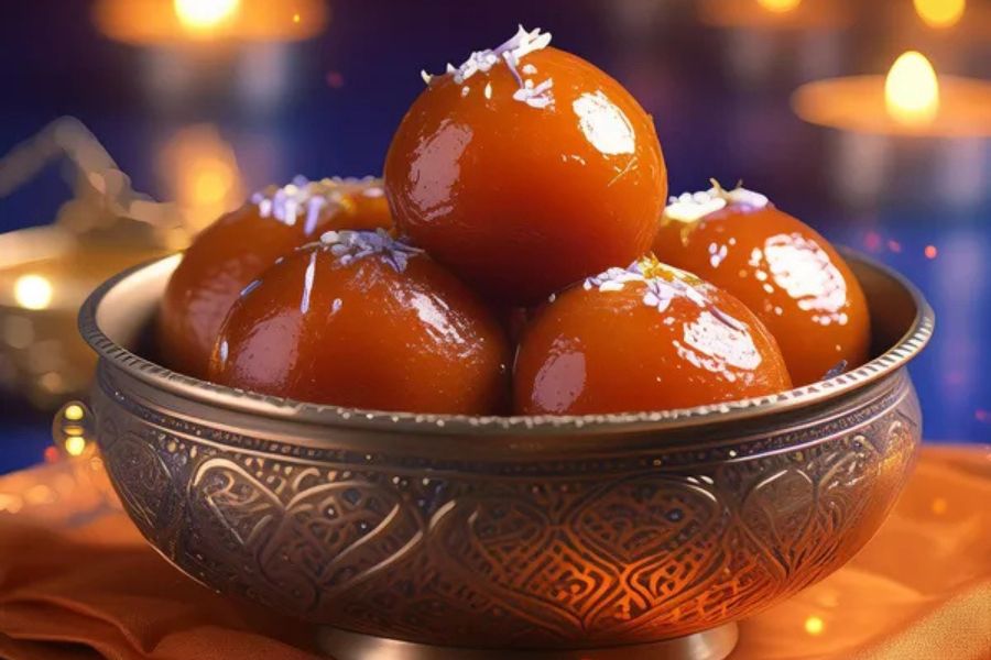 এর পরে ওই তাল থেকে ছোট ছোট বলের আকারে গড়ে ভাল করে ভেজে নিন। শেষে চিনির রসে ডোবালেই গুলাব জামুন তৈরি। 