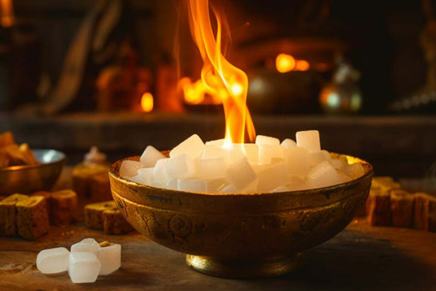 কর্পূর হিন্দু আচার-অনুষ্ঠানের একটি গুরুত্বপূর্ণ অংশ। ভোরবেলা পূজা হোক বা যজ্ঞের সময় শুদ্ধিকরণের সময়ে কর্পূর খুবই ব্যবহৃত হয় এই দেশে। কর্পূর পুড়িয়ে ঘরকে নেতিবাচক শক্তি থেকে দূরে রাখতে পারেন। একটি থালা বা ধূপদানিতে কর্পূরের একটি ছোট টুকরো রেখে জ্বালিয়ে দিন। এর থেকে মনোরম গন্ধ এবং ধোঁয়া নির্গত হয়। আপনার বাড়ির সমস্ত অংশে কর্পূর নিয়ে যান এবং ধোঁয়ায় ঘর ভর্তি হতে দিন। এতেই নেতিবাচক শক্তি দূর হবে।