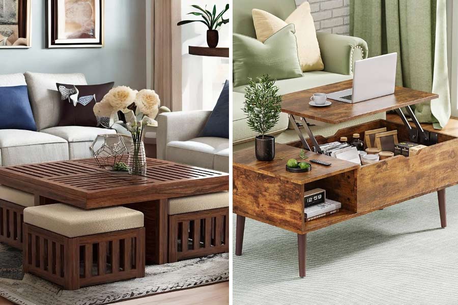 দুই ধরনের কফি টেবল। 