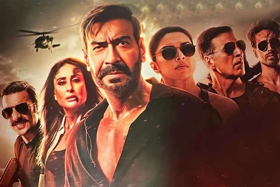 Review of the film Singham Again directed by Rohit Shetty starring Ajay Devgn Akshay Kumar Ranveer Singh Tiger Shroff Kareena Kapoor Khan Deepika Padukone Arjun Kapoor Jackie Shroff