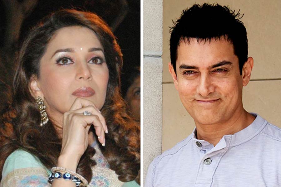 Once Madhuri Dixit was furious with Aamir Khan and chased him with a hockey stick