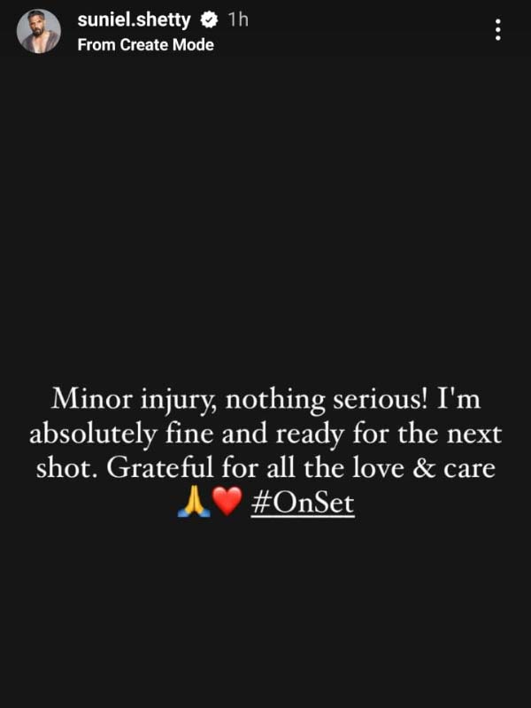 Suniel Shetty got injured on set while filming intense action sequence and suffers rib injury