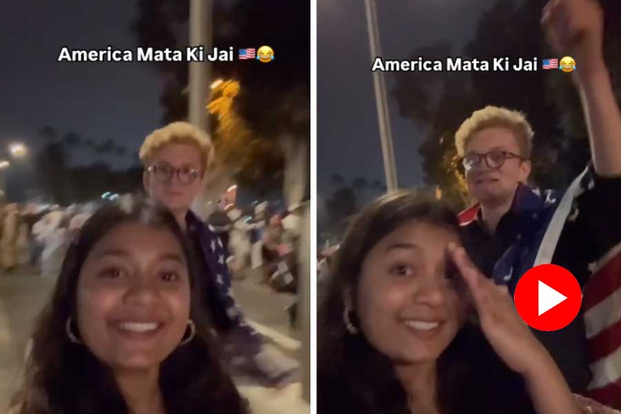 American chanting ‘America Mata Ki Jai’ and ‘Abki Bar Trump Sarkar’ has caught the attention of netizens