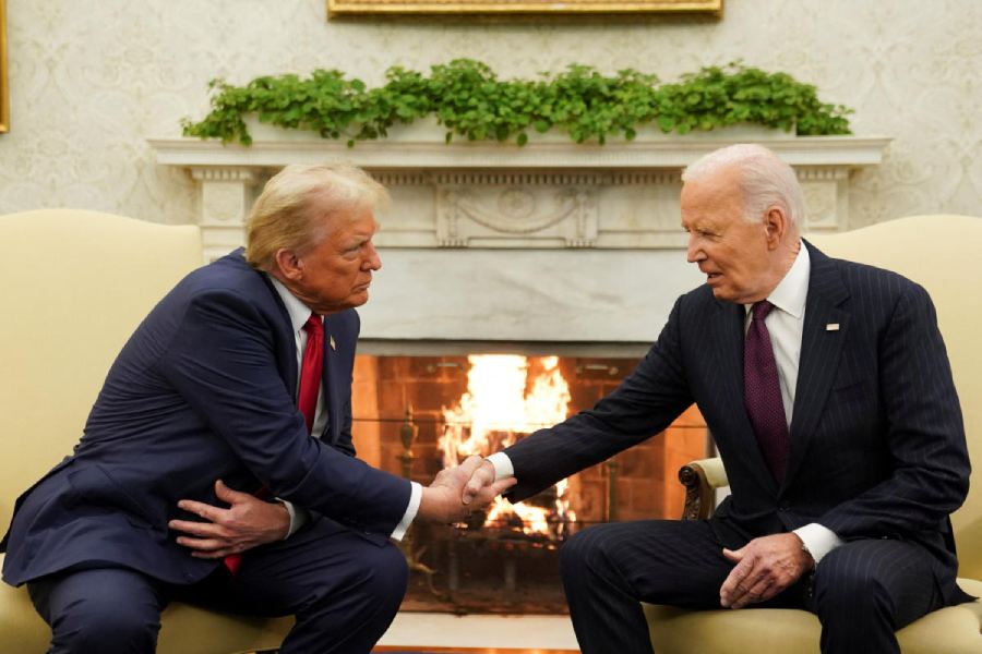 US President elect Donald Trump meets  Joe Biden at White House dgtl