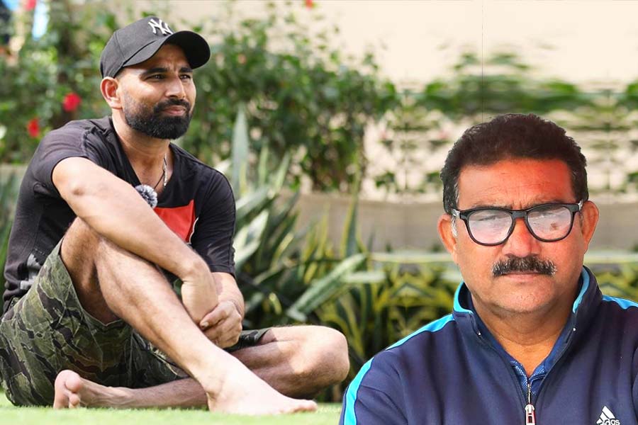 Mohammed Shami with coach