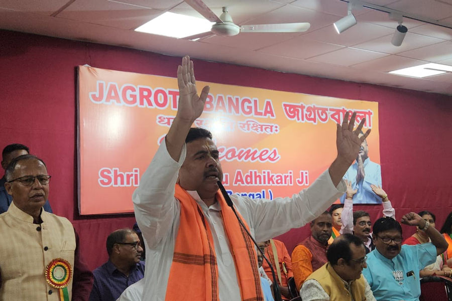মুম্বইয়ে বিজেপির কর্মসূচিতে শুভেন্দু অধিকারী।