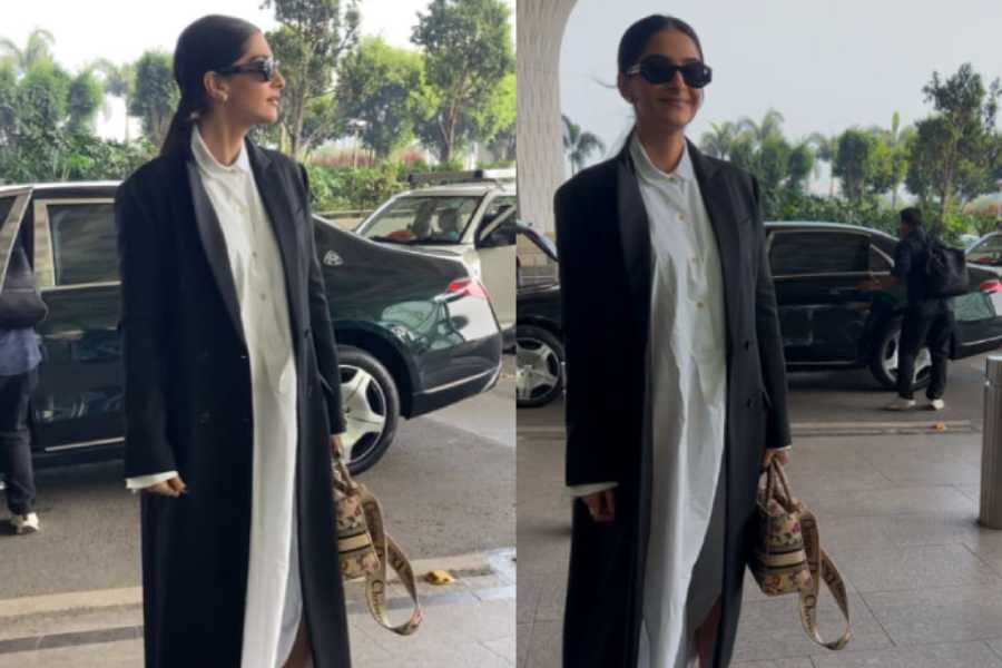 Sonam Kapoor stuns in a maxi shirt-dress and wool coat