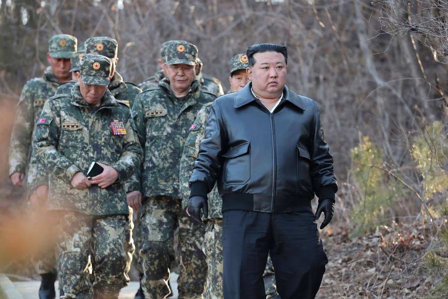Kim Jong un North Korea Supreme Leader starts loud noise across the border of South Korea 
